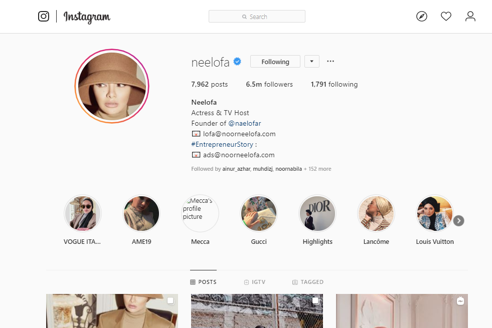 Neelofa's Instagram